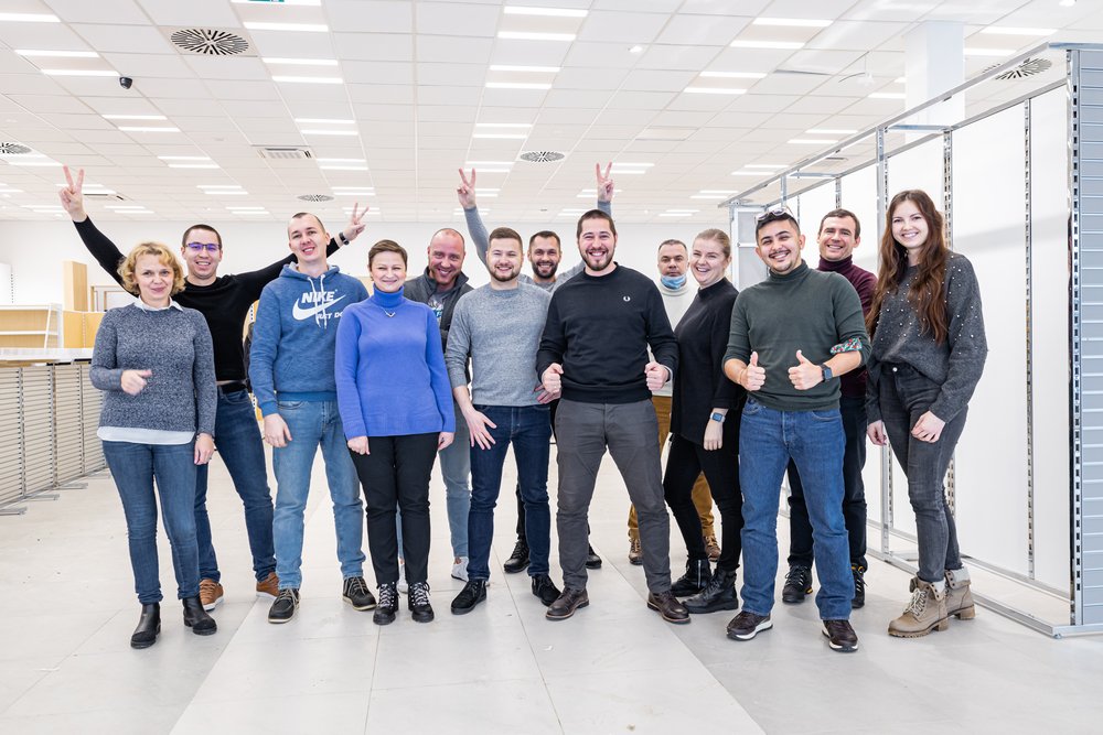 The LDparks team at Retail park Zruč nad Sázavou before opening